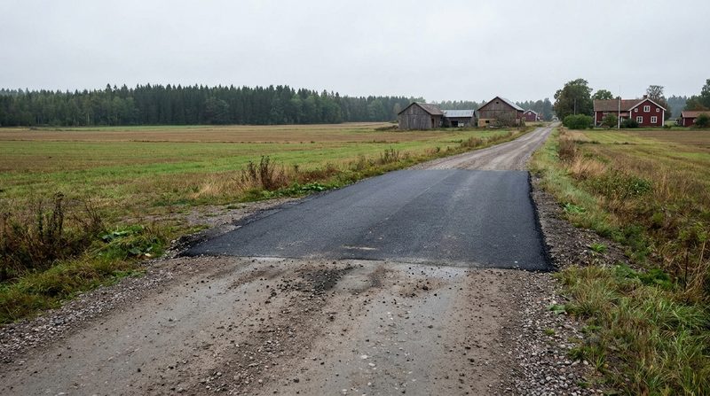 Grusväg blir asfalt